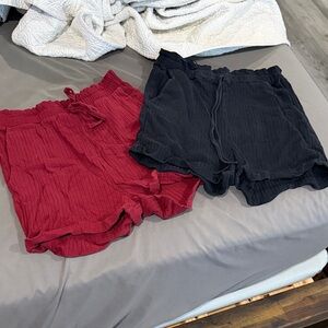 Women's Casual Shorts - Black and Red